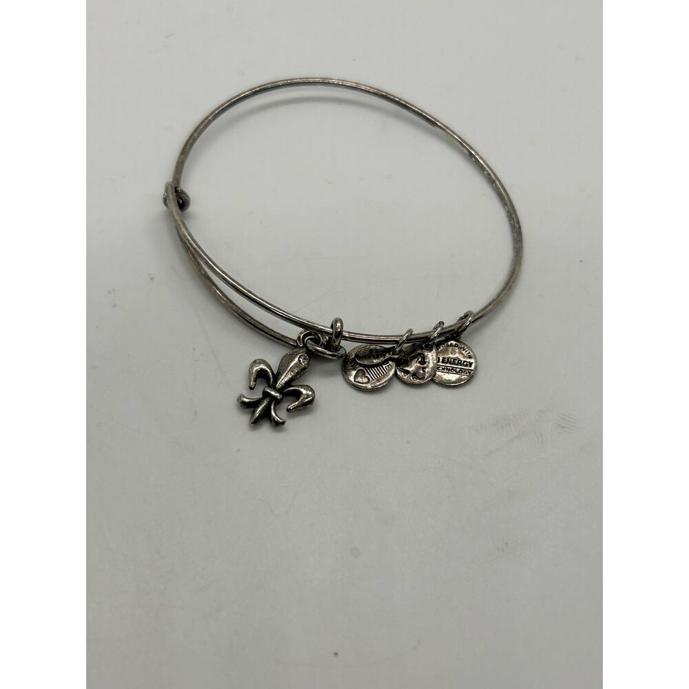 Alex & Ani Bracelet Lucky Clover Energy Fortune Silver Bangle Charm - Picture 3 of 3